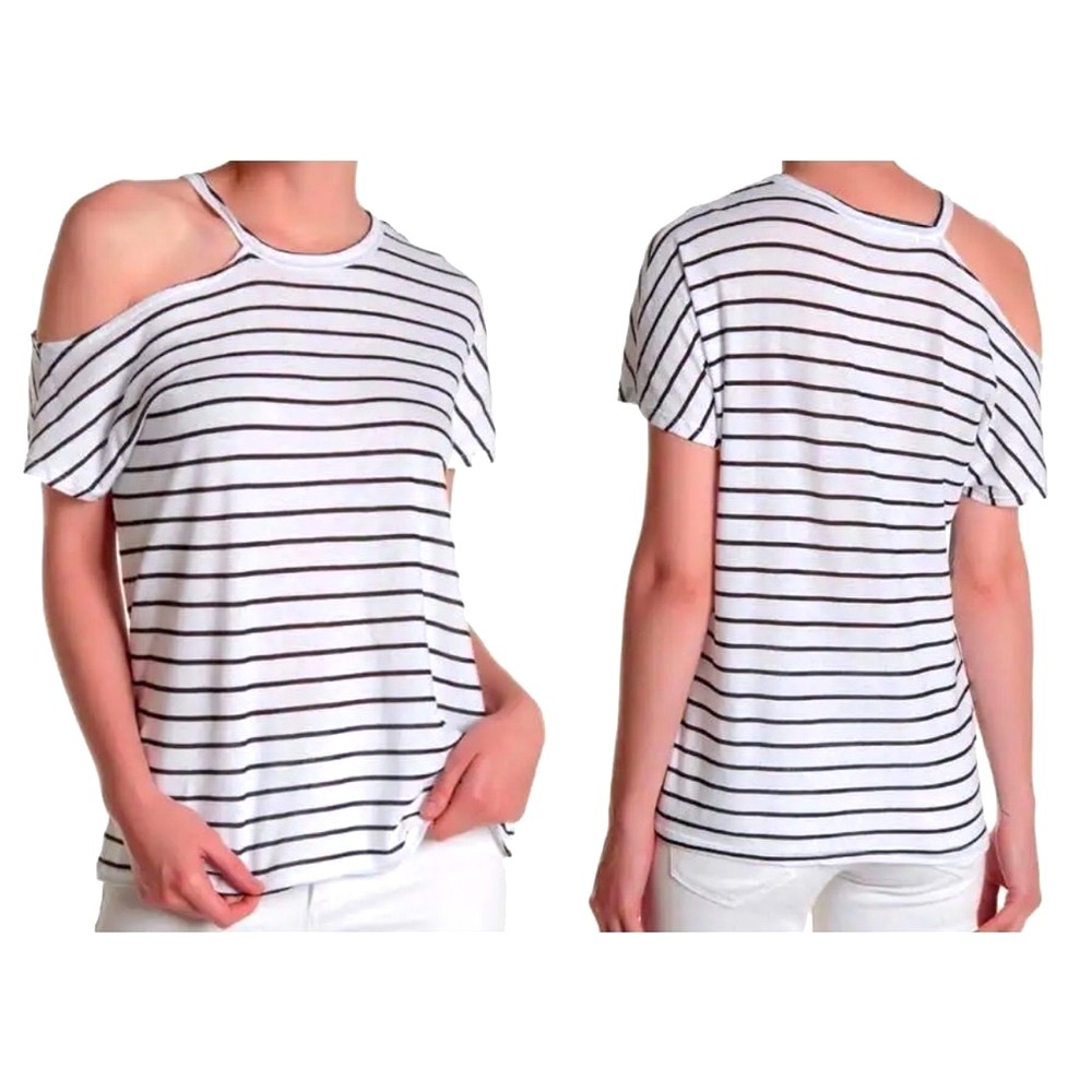 $81 Stateside Ripped + Ready Tee Medium 6 8 Oversized Soft Slub Cotton Striped